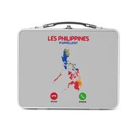 Fabulous Lunch Box Métal Argenté pour Sandwich et Snack - Les Philippines M'Appellent Géographie Tourisme - Boîte à Goûter Aluminium Gamelle Rigide Style Rétro Imprimée en France