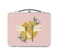 Fabulous Lunch Box Métal Argenté pour Sandwich et Snack - Libellules Amoureuses Minimaliste Biologie Illustration Ancienne - Boîte à Goûter Aluminium Gamelle Rigide Style Rétro Imprimée en France