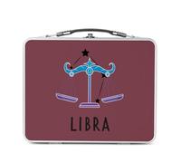 Fabulous Lunch Box Métal Argenté pour Sandwich et Snack - Libra Astrology Sign Celestial Solar Sideral Forecast - Boîte à Goûter Aluminium Gamelle Rigide Style Rétro Imprimée en France