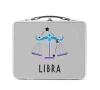 Fabulous Lunch Box Métal Argenté pour Sandwich et Snack - Libra Astrology Sign Celestial Solar Sideral Forecast - Boîte à Goûter Aluminium Gamelle Rigide Style Rétro Imprimée en France
