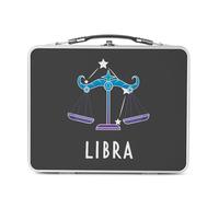 Fabulous Lunch Box Métal Argenté pour Sandwich et Snack - Libra Astrology Sign Celestial Solar Sideral Forecast - Boîte à Goûter Aluminium Gamelle Rigide Style Rétro Imprimée en France