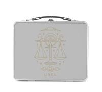 Fabulous Lunch Box Métal Argenté pour Sandwich et Snack - Libra Sign Astrology Bohemian Zodiac Asters Constellation - Boîte à Goûter Aluminium Gamelle Rigide Style Rétro Imprimée en France