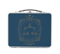 Fabulous Lunch Box Métal Argenté pour Sandwich et Snack - Libra Sign Astrology Cartomancy Celestial Astral Forecast Tarot - Boîte à Goûter Aluminium Gamelle Rigide Style Rétro Imprimée en France