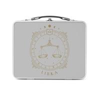 Fabulous Lunch Box Métal Argenté pour Sandwich et Snack - Libra Sign Astrology Cartomancy Celestial Astral Forecast Tarot - Boîte à Goûter Aluminium Gamelle Rigide Style Rétro Imprimée en France