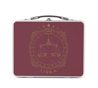 Fabulous Lunch Box Métal Argenté pour Sandwich et Snack - Libra Sign Astrology Cartomancy Celestial Astral Forecast Tarot - Boîte à Goûter Aluminium Gamelle Rigide Style Rétro Imprimée en France