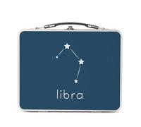 Fabulous Lunch Box Métal Argenté pour Sandwich et Snack - Libra Sign Astrology Star Divination Constellation Minimalist - Boîte à Goûter Aluminium Gamelle Rigide Style Rétro Imprimée en France