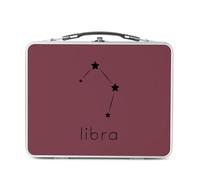 Fabulous Lunch Box Métal Argenté pour Sandwich et Snack - Libra Sign Astrology Star Divination Constellation Minimalist - Boîte à Goûter Aluminium Gamelle Rigide Style Rétro Imprimée en France