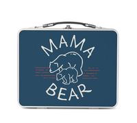 Fabulous Lunch Box Métal Argenté pour Sandwich et Snack - Mama Bear Family Cute Mom - Boîte à Goûter Aluminium Gamelle Rigide Style Rétro Imprimée en France