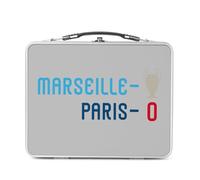 Fabulous Lunch Box Métal Argenté pour Sandwich et Snack - Marseille 1 - Paris 0 Sport Foot Champion Ballon C1 Boîte à Goûter Aluminium Gamelle Rigide Style Rétro Imprimée en France