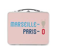 Fabulous Lunch Box Métal Argenté pour Sandwich et Snack - Marseille 1 - Paris 0 Sport Foot Champion Ballon C1 Boîte à Goûter Aluminium Gamelle Rigide Style Rétro Imprimée en France