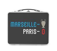 Fabulous Lunch Box Métal Argenté pour Sandwich et Snack - Marseille 1 - Paris 0 Sport Foot Champion Ballon C1 Boîte à Goûter Aluminium Gamelle Rigide Style Rétro Imprimée en France