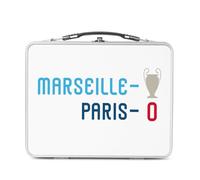 Fabulous Lunch Box Métal Argenté pour Sandwich et Snack - Marseille 1 - Paris 0 Sport Foot Champion Ballon C1 Boîte à Goûter Aluminium Gamelle Rigide Style Rétro Imprimée en France