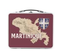 Fabulous Lunch Box Métal Argenté pour Sandwich et Snack - Martinique 972 Departement Fort de France Carte Ancienne Rare - Boîte à Goûter Aluminium Gamelle Rigide Style Rétro Imprimée en France