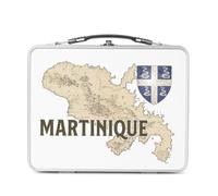 Fabulous Lunch Box Métal Argenté pour Sandwich et Snack - Martinique 972 Departement Fort de France Carte Ancienne Rare - Boîte à Goûter Aluminium Gamelle Rigide Style Rétro Imprimée en France