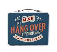 Fabulous Lunch Box Métal Argenté pour Sandwich et Snack - Mind if I Hangover at Your Place Cuite Bar - Boîte à Goûter Aluminium Gamelle Rigide Style Rétro Imprimée en France