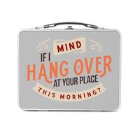 Fabulous Lunch Box Métal Argenté pour Sandwich et Snack - Mind if I Hangover at Your Place Cuite Bar - Boîte à Goûter Aluminium Gamelle Rigide Style Rétro Imprimée en France