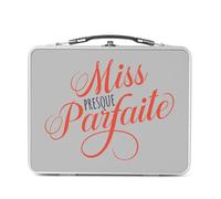 Fabulous Lunch Box Métal Argenté pour Sandwich et Snack - Miss Presque Parfaite Cadeau Copine Amie - Boîte à Goûter Aluminium Gamelle Rigide Style Rétro Imprimée en France