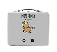 Fabulous Lunch Box Métal Argenté pour Sandwich et Snack - Mon Poney M'Appelle Animaux Passion Mignon - Boîte à Goûter Aluminium Gamelle Rigide Style Rétro Imprimée en France