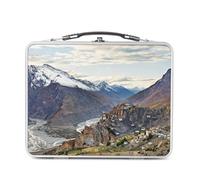Fabulous Lunch Box Métal Argenté pour Sandwich et Snack - Monastere Bouddhiste Himalayas Merveille de L'Inde Monument - Boîte à Goûter Aluminium Gamelle Rigide Style Rétro Imprimée en France