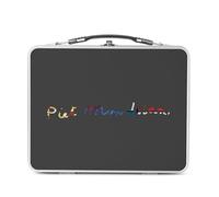 Fabulous Lunch Box Métal Argenté pour Sandwich et Snack - Mondrian Signature Peintre Artiste Cubisme Abstrait De Stijl - Boîte à Goûter Aluminium Gamelle Rigide Style Rétro Imprimée en France