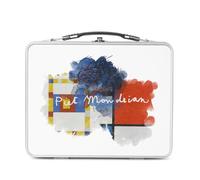 Fabulous Lunch Box Métal Argenté pour Sandwich et Snack - Mondrian Signature Peinture Peintre Artiste Cubism Abstract De Stijl - Boîte à Goûter Aluminium Gamelle Rigide Style Rétro Imprimée en France