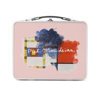 Fabulous Lunch Box Métal Argenté pour Sandwich et Snack - Mondrian Signature Peinture Peintre Artiste Cubism Abstract De Stijl - Boîte à Goûter Aluminium Gamelle Rigide Style Rétro Imprimée en France