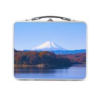 Fabulous Lunch Box Métal Argenté pour Sandwich et Snack - Mont Fuji depuis le Lac Kawaguchi Foret D'Erable Rouge - Boîte à Goûter Aluminium Gamelle Rigide Style Rétro Imprimée en France
