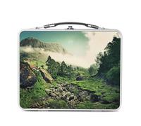 Fabulous Lunch Box Métal Argenté pour Sandwich et Snack - Munnar Plantation de The Merveille de L'Inde Paysage - Boîte à Goûter Aluminium Gamelle Rigide Style Rétro Imprimée en France