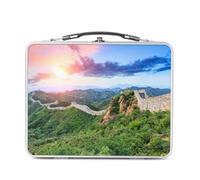 Fabulous Lunch Box Métal Argenté pour Sandwich et Snack - Muraille de Chine/Merveille du Monde/Paysage Monument - Boîte à Goûter Aluminium Gamelle Rigide Style Rétro Imprimée en France