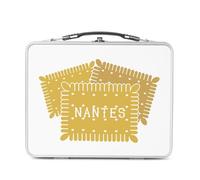 Fabulous Lunch Box Métal Argenté pour Sandwich et Snack - Nantes Biscuit France Ville Sucrerie - Boîte à Goûter Aluminium Gamelle Rigide Style Rétro Imprimée en France