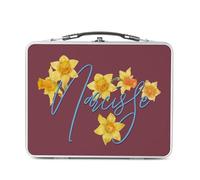 Fabulous Lunch Box Métal Argenté pour Sandwich et Snack - Narcisse Fleurs Minimaliste Chic Jardin Amour - Boîte à Goûter Aluminium Gamelle Rigide Style Rétro Imprimée en France