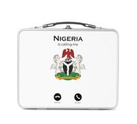 Fabulous Lunch Box Métal Argenté pour Sandwich et Snack - Nigeria Is Callling Me Coat of Arms History - Boîte à Goûter Aluminium Gamelle Rigide Style Rétro Imprimée en France