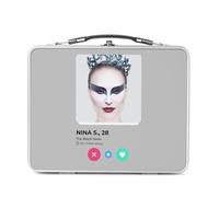 Fabulous Lunch Box Métal Argenté pour Sandwich et Snack - Nina S. The Black Swan Social Network Dating Love - Boîte à Goûter Aluminium Gamelle Rigide Style Rétro Imprimée en France