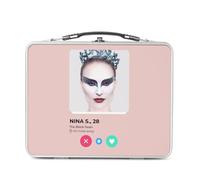 Fabulous Lunch Box Métal Argenté pour Sandwich et Snack - Nina S. The Black Swan Social Network Dating Love - Boîte à Goûter Aluminium Gamelle Rigide Style Rétro Imprimée en France