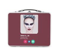 Fabulous Lunch Box Métal Argenté pour Sandwich et Snack - Nina S. The Black Swan Social Network Dating Love - Boîte à Goûter Aluminium Gamelle Rigide Style Rétro Imprimée en France