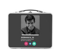 Fabulous Lunch Box Métal Argenté pour Sandwich et Snack - Norman Bates Réseau Social Psycho Rencontre Amour - Boîte à Goûter Aluminium Gamelle Rigide Style Rétro Imprimée en France