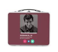 Fabulous Lunch Box Métal Argenté pour Sandwich et Snack - Norman Bates Réseau Social Psycho Rencontre Amour - Boîte à Goûter Aluminium Gamelle Rigide Style Rétro Imprimée en France