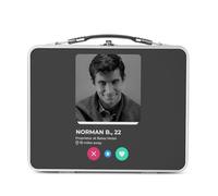 Fabulous Lunch Box Métal Argenté pour Sandwich et Snack - Norman Bates Social Network Psycho Dating Love - Boîte à Goûter Aluminium Gamelle Rigide Style Rétro Imprimée en France