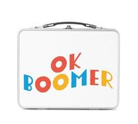 Fabulous Lunch Box Métal Argenté pour Sandwich et Snack - OK Boomer Humour Internet Web Meme - Boîte à Goûter Aluminium Gamelle Rigide Style Rétro Imprimée en France