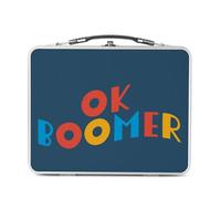 Fabulous Lunch Box Métal Argenté pour Sandwich et Snack - OK Boomer Humour Internet Web Meme - Boîte à Goûter Aluminium Gamelle Rigide Style Rétro Imprimée en France