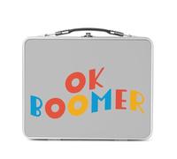 Fabulous Lunch Box Métal Argenté pour Sandwich et Snack - OK Boomer Humour Internet Web Meme - Boîte à Goûter Aluminium Gamelle Rigide Style Rétro Imprimée en France