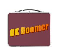 Fabulous Lunch Box Métal Argenté pour Sandwich et Snack - OK Boomer Humour Internet Web Meme Kistch - Boîte à Goûter Aluminium Gamelle Rigide Style Rétro Imprimée en France