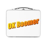 Fabulous Lunch Box Métal Argenté pour Sandwich et Snack - OK Boomer Humour Internet Web Meme Kistch - Boîte à Goûter Aluminium Gamelle Rigide Style Rétro Imprimée en France