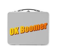 Fabulous Lunch Box Métal Argenté pour Sandwich et Snack - OK Boomer Humour Internet Web Meme Kistch - Boîte à Goûter Aluminium Gamelle Rigide Style Rétro Imprimée en France