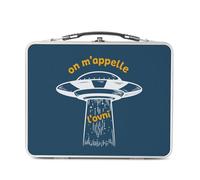 Fabulous Lunch Box Métal Argenté pour Sandwich et Snack - On m'appelle l'Ovni Musique Jul Enfant - Boîte à Goûter Aluminium Gamelle Rigide Style Rétro Imprimée en France