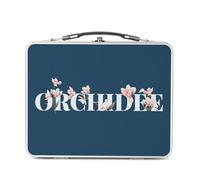 Fabulous Lunch Box Métal Argenté pour Sandwich et Snack - Orchidée Fleurs Minimaliste Chic Jardin Amour - Boîte à Goûter Aluminium Gamelle Rigide Style Rétro Imprimée en France