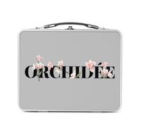 Fabulous Lunch Box Métal Argenté pour Sandwich et Snack - Orchidée Fleurs Minimaliste Chic Jardin Amour - Boîte à Goûter Aluminium Gamelle Rigide Style Rétro Imprimée en France
