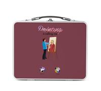 Fabulous Lunch Box Métal Argenté pour Sandwich et Snack - Painting Is Calling Me Art Artist - Boîte à Goûter Aluminium Gamelle Rigide Style Rétro Imprimée en France