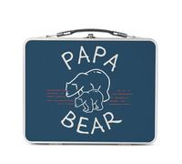 Fabulous Lunch Box Métal Argenté pour Sandwich et Snack - Papa Bear Family Animals - Boîte à Goûter Aluminium Gamelle Rigide Style Rétro Imprimée en France