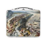 Fabulous Lunch Box Métal Argenté pour Sandwich et Snack - Peinture L'esprit Americain Louisiane Cowboy Far West USA - Boîte à Goûter Aluminium Gamelle Rigide Style Rétro Imprimée en France